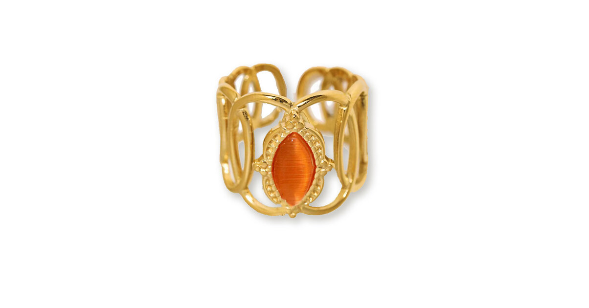 Bague Fantaisie Femme 'Appoline' Avec Chips De Pierres Naturelles - Taille Unique - Neuf Avec étiquettes